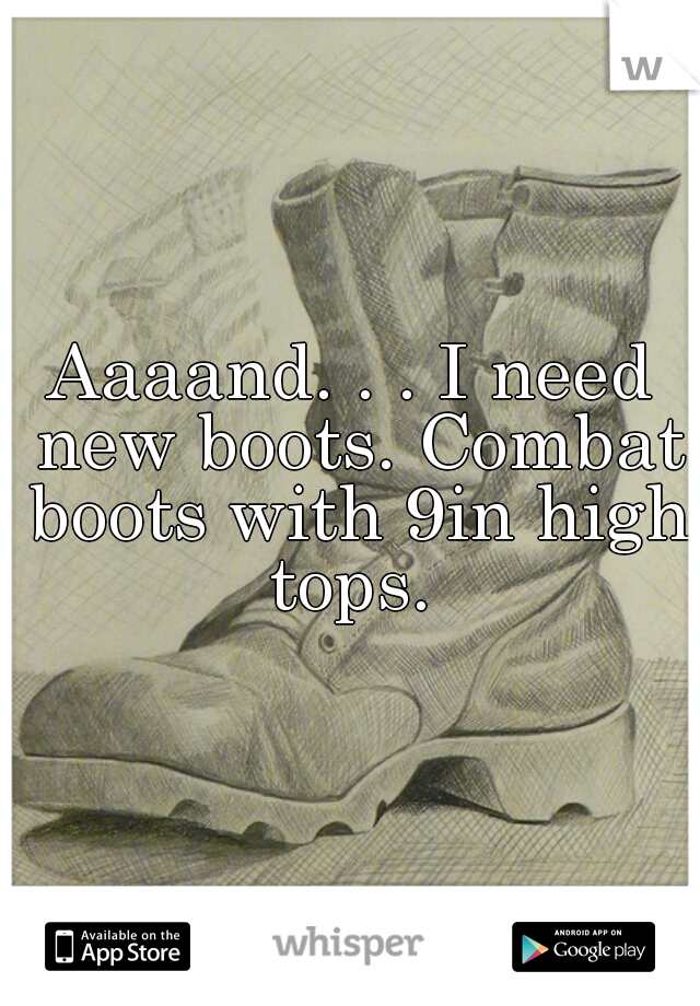 Aaaand. . . I need new boots. Combat boots with 9in high tops. 