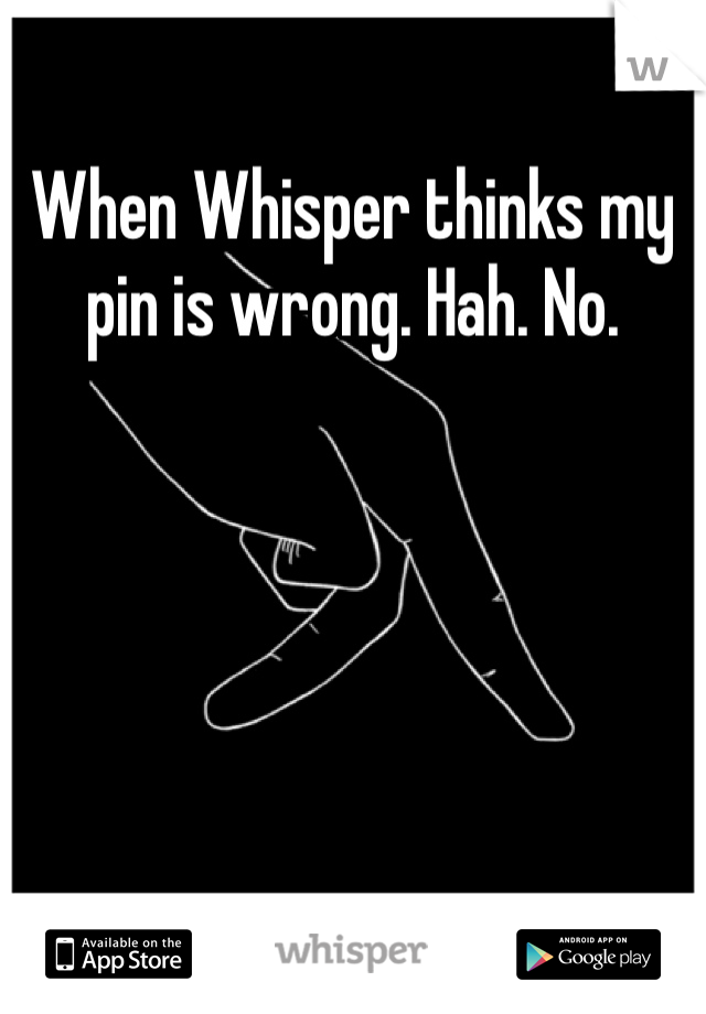 When Whisper thinks my pin is wrong. Hah. No. 