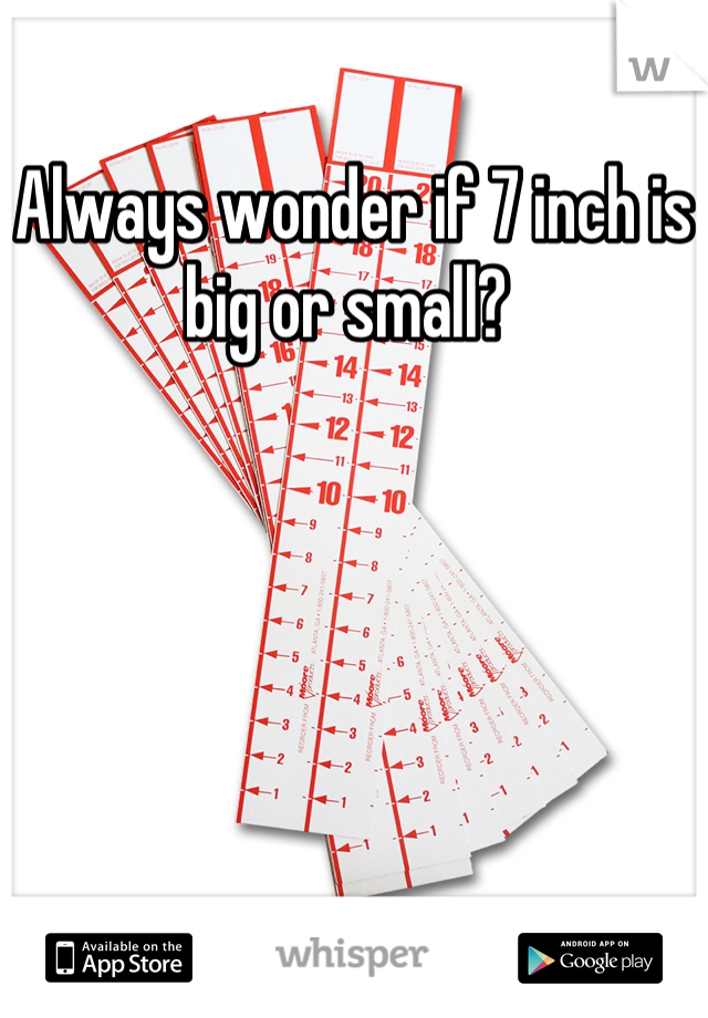 Always wonder if 7 inch is big or small? 