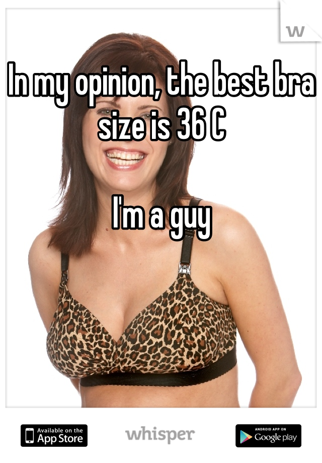 In my opinion, the best bra size is 36 C

I'm a guy