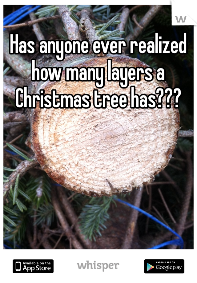 Has anyone ever realized how many layers a Christmas tree has???