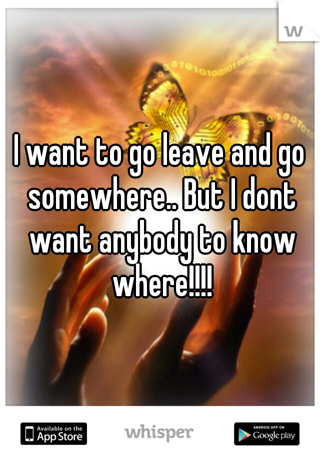 I want to go leave and go somewhere.. But I dont want anybody to know where!!!!