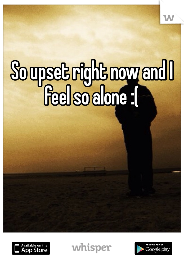 So upset right now and I feel so alone :(