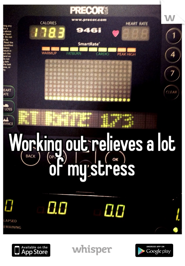 Working out relieves a lot of my stress