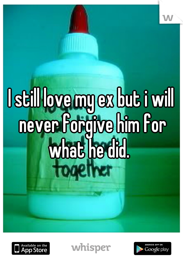 I still love my ex but i will never forgive him for what he did.  