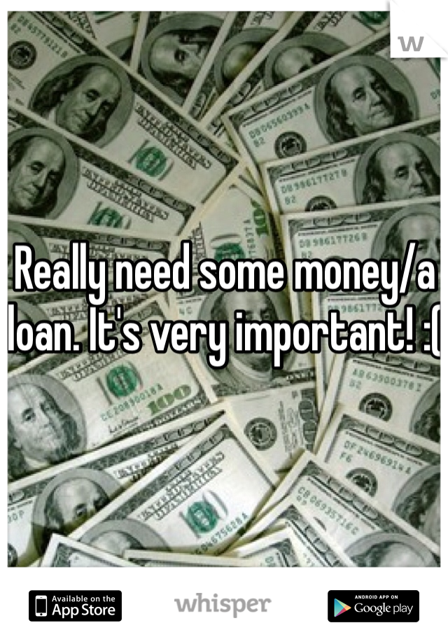 Really need some money/a loan. It's very important! :(