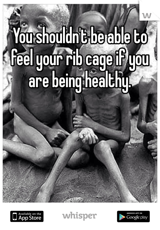 You shouldn't be able to feel your rib cage if you are being healthy.