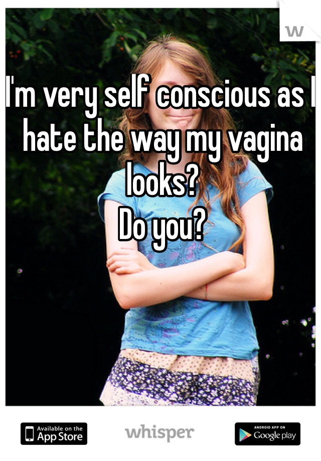 I'm very self conscious as I hate the way my vagina looks? 
Do you? 