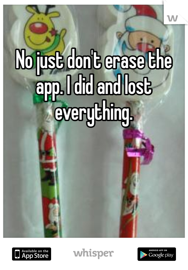 No just don't erase the app. I did and lost everything. 