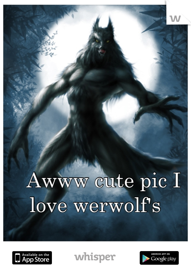 Awww cute pic I love werwolf's   