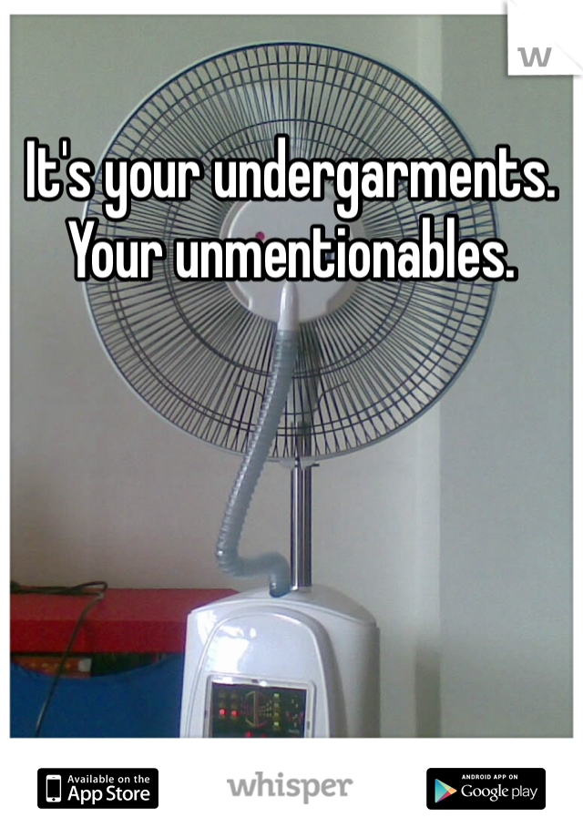 It's your undergarments. Your unmentionables. 