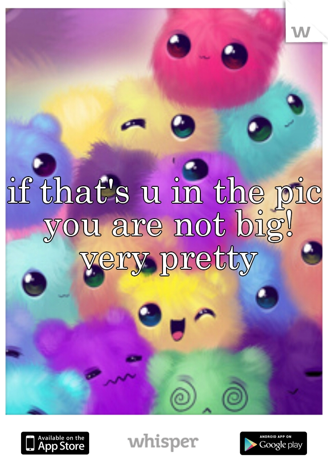 if that's u in the pic you are not big! very pretty