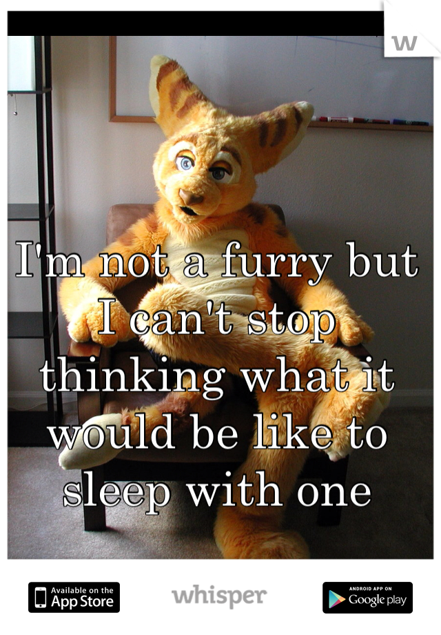 I'm not a furry but I can't stop thinking what it would be like to sleep with one