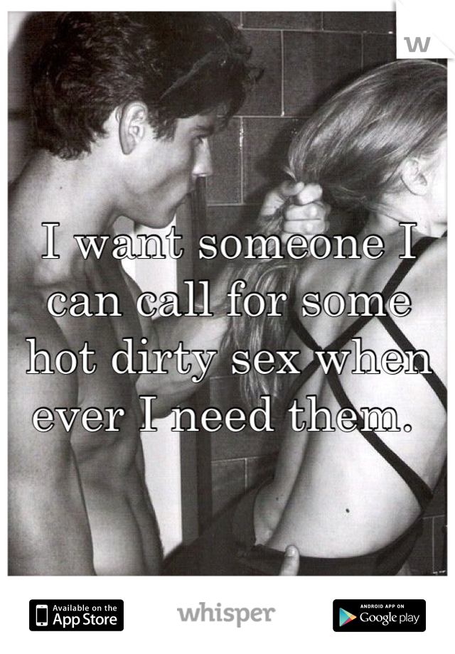 I want someone I can call for some hot dirty sex when ever I need them. 