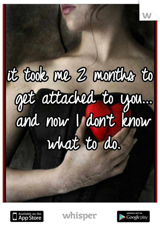 it took me 2 months to get attached to you... and now I don't know what to do.