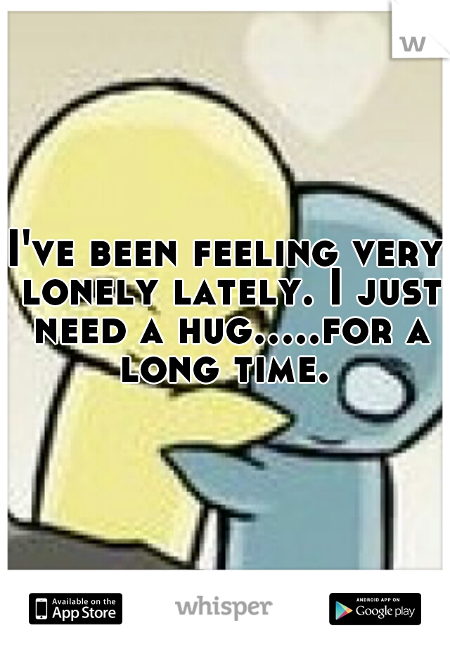 I've been feeling very lonely lately. I just need a hug.....for a long time. 