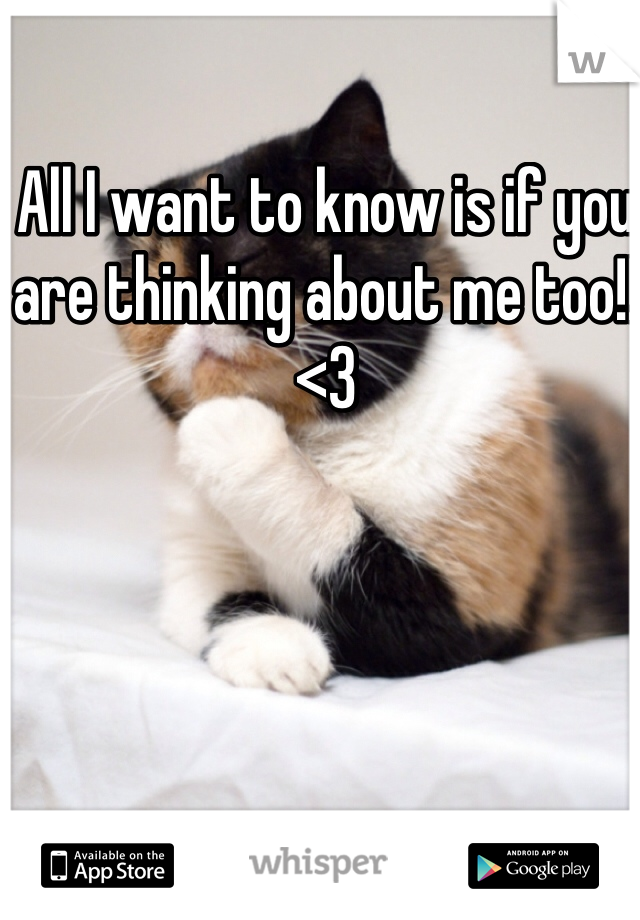 All I want to know is if you are thinking about me too!! <3