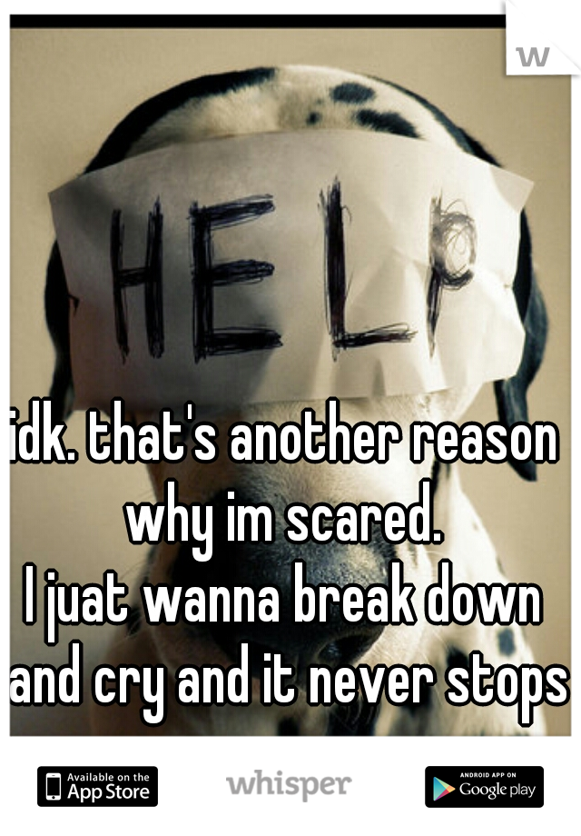 idk. that's another reason why im scared. 
I juat wanna break down and cry and it never stops