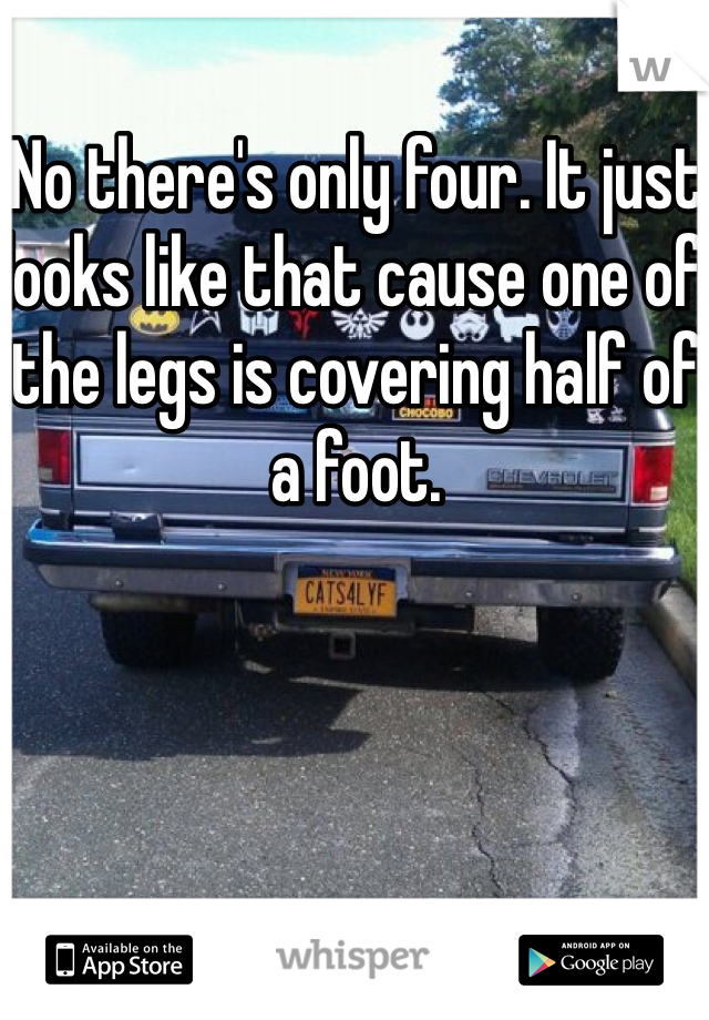 No there's only four. It just looks like that cause one of the legs is covering half of a foot. 