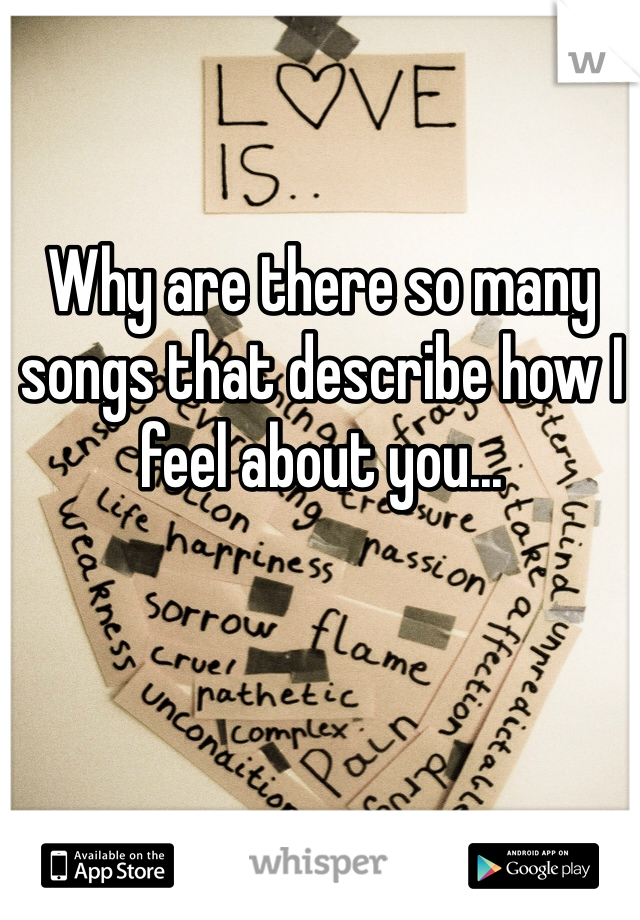 Why are there so many songs that describe how I feel about you... 