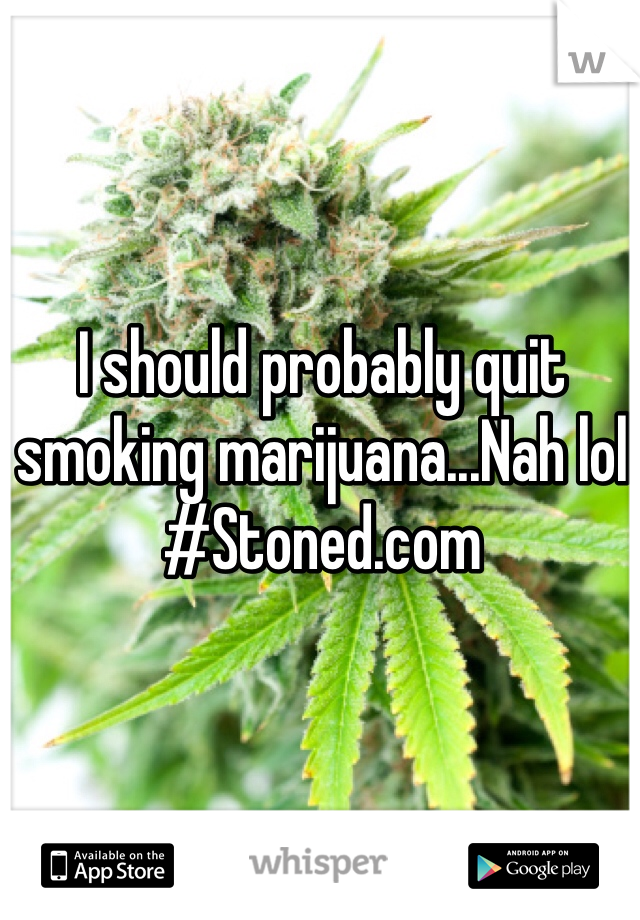 I should probably quit smoking marijuana...Nah lol #Stoned.com 