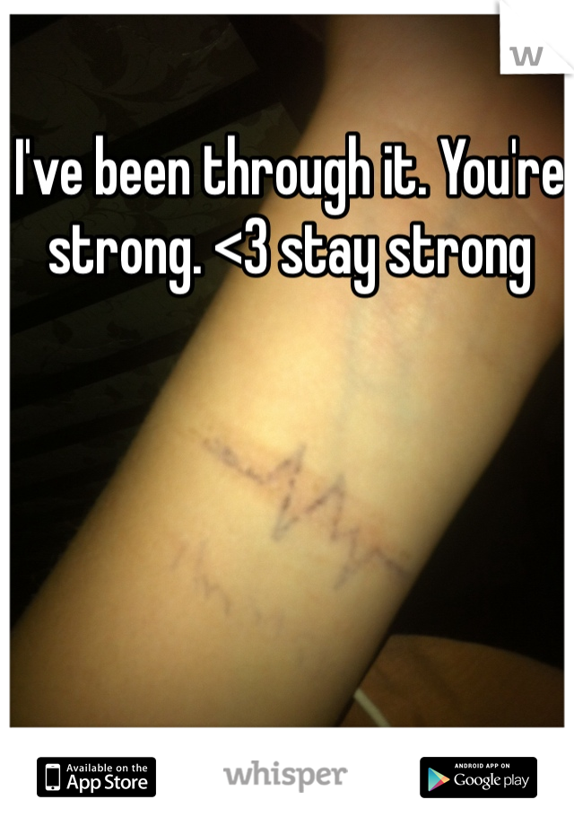 I've been through it. You're strong. <3 stay strong 
