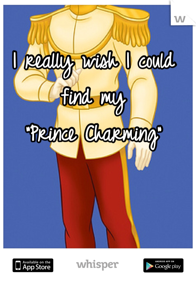 I really wish I could find my 
"Prince Charming"