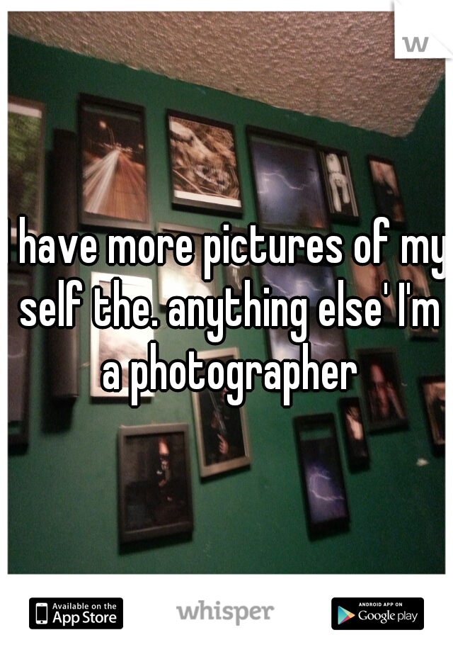 I have more pictures of my self the. anything else' I'm a photographer