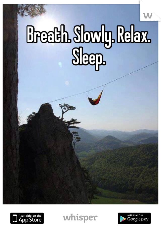 Breath. Slowly. Relax. Sleep. 