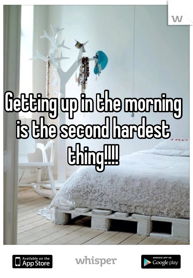 Getting up in the morning is the second hardest thing!!!!