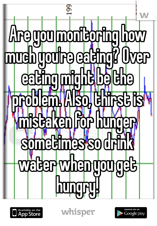 Are you monitoring how much you're eating? Over eating might be the problem. Also, thirst is mistaken for hunger sometimes so drink water when you get hungry! 