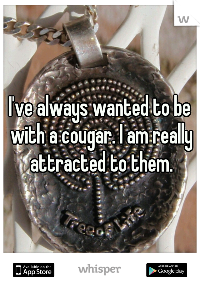 I've always wanted to be with a cougar. I am really attracted to them.