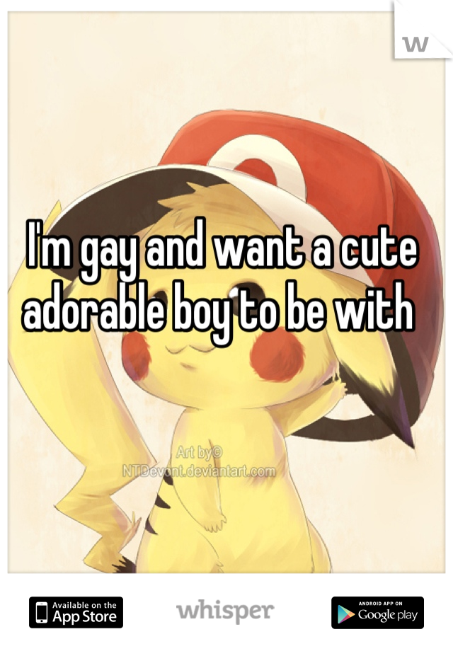 I'm gay and want a cute adorable boy to be with 