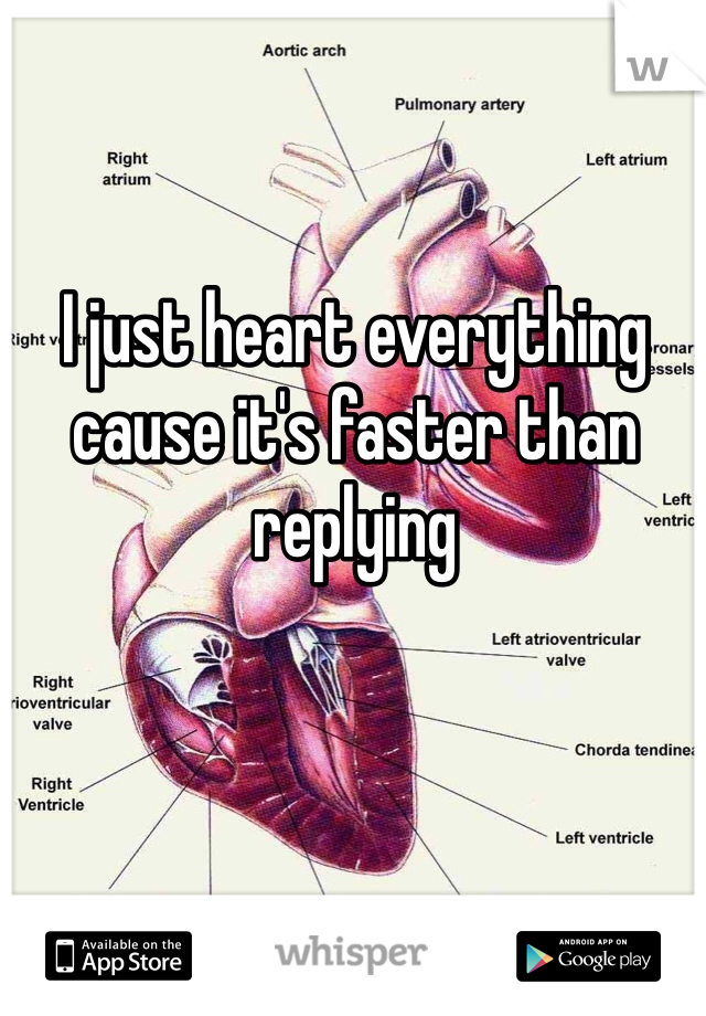 I just heart everything cause it's faster than replying 