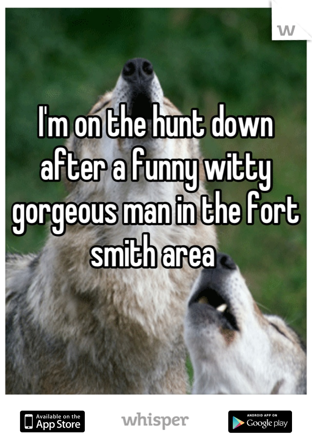 I'm on the hunt down after a funny witty gorgeous man in the fort smith area 