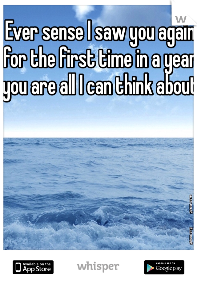 Ever sense I saw you again for the first time in a year you are all I can think about