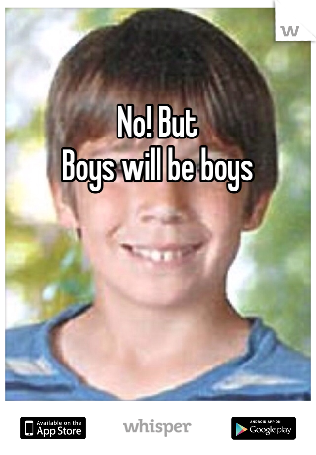 No! But
Boys will be boys 