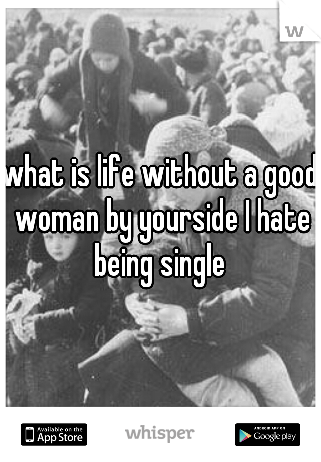 what is life without a good woman by yourside I hate being single 