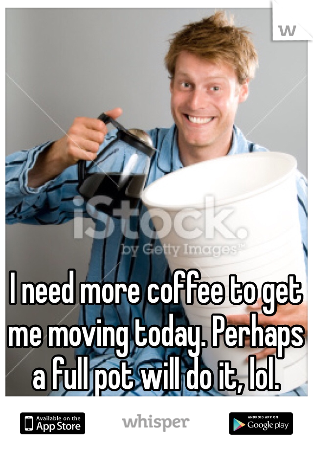 I need more coffee to get me moving today. Perhaps a full pot will do it, lol. 