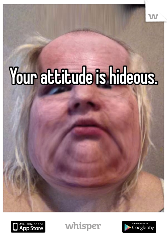 Your attitude is hideous. 