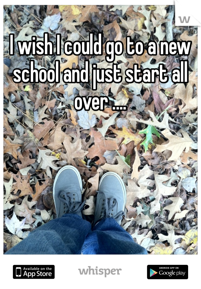 I wish I could go to a new school and just start all over .... 