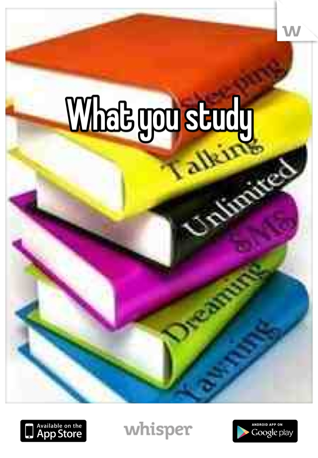 What you study 