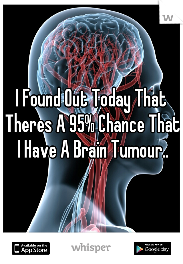 I Found Out Today That Theres A 95% Chance That I Have A Brain Tumour..