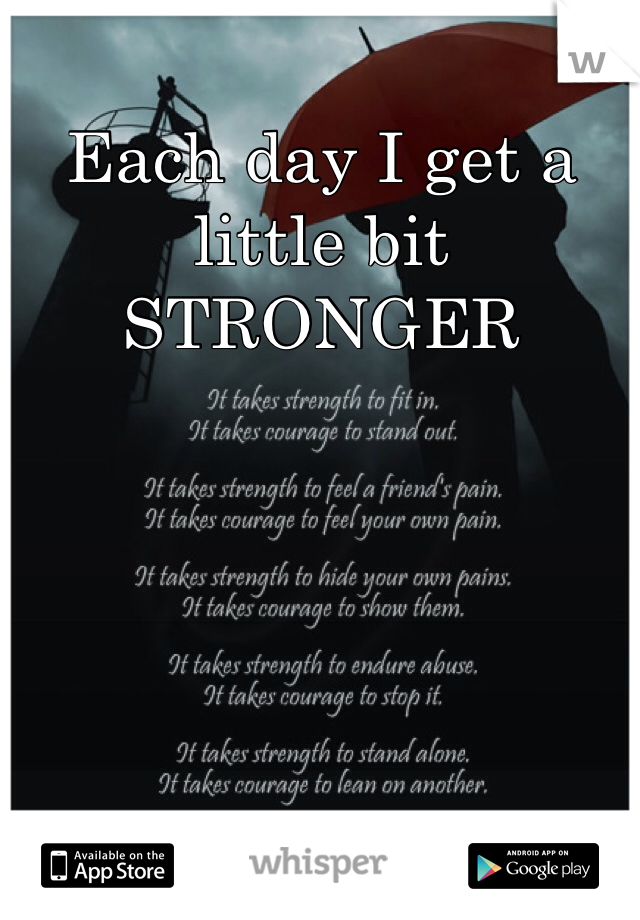 Each day I get a little bit STRONGER