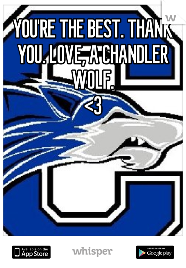 YOU'RE THE BEST. THANK YOU. LOVE, A CHANDLER WOLF.
<3