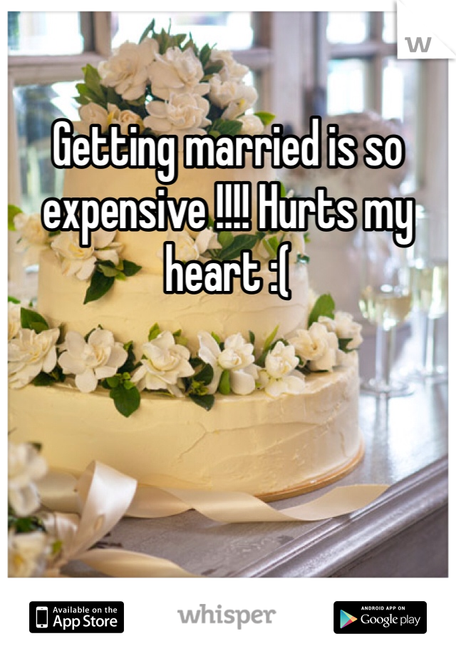 Getting married is so expensive !!!! Hurts my heart :(