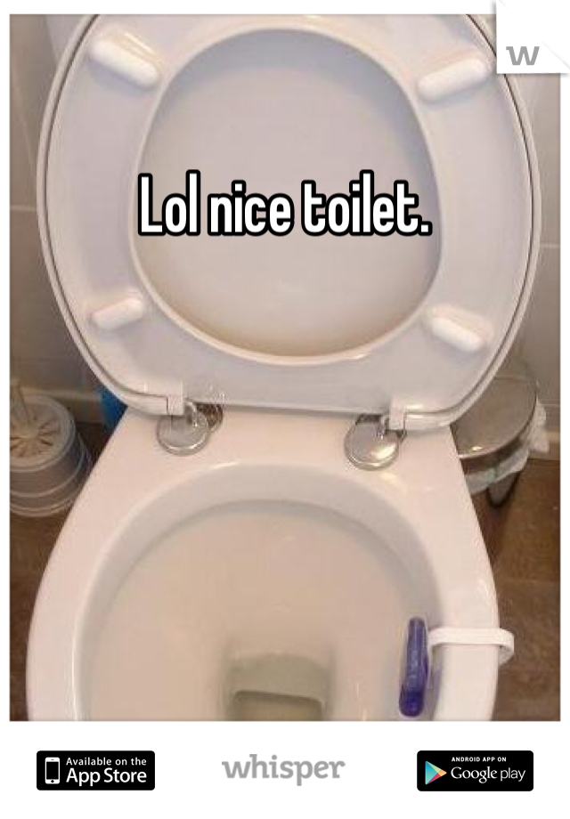 Lol nice toilet.