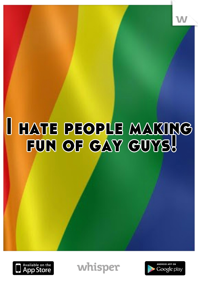 I hate people making fun of gay guys!