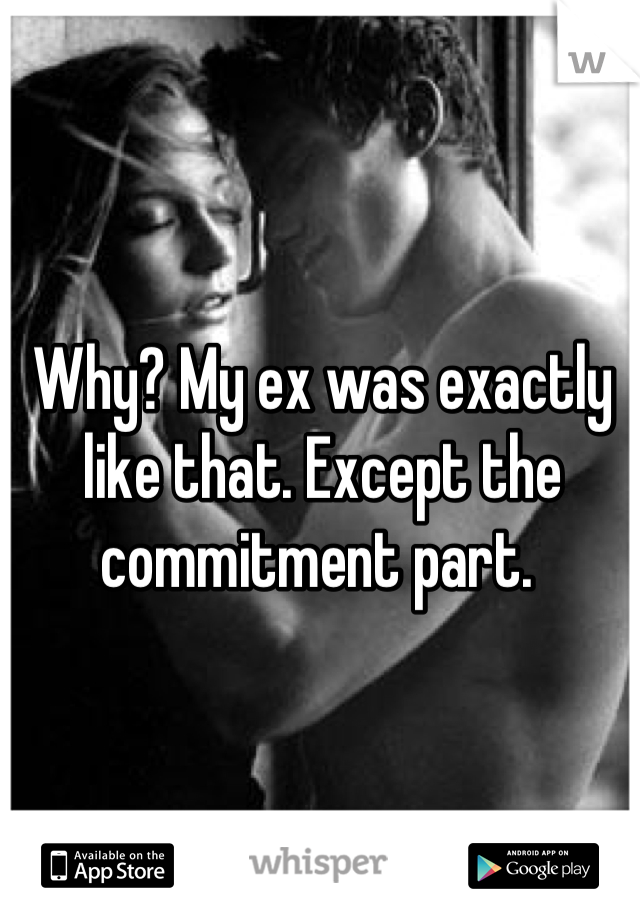 Why? My ex was exactly like that. Except the commitment part. 