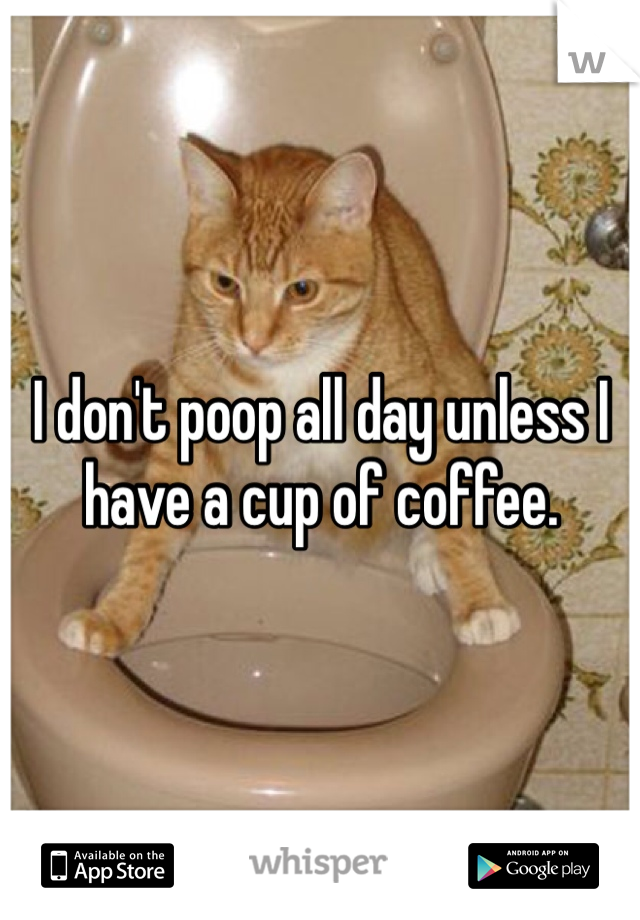 I don't poop all day unless I have a cup of coffee.